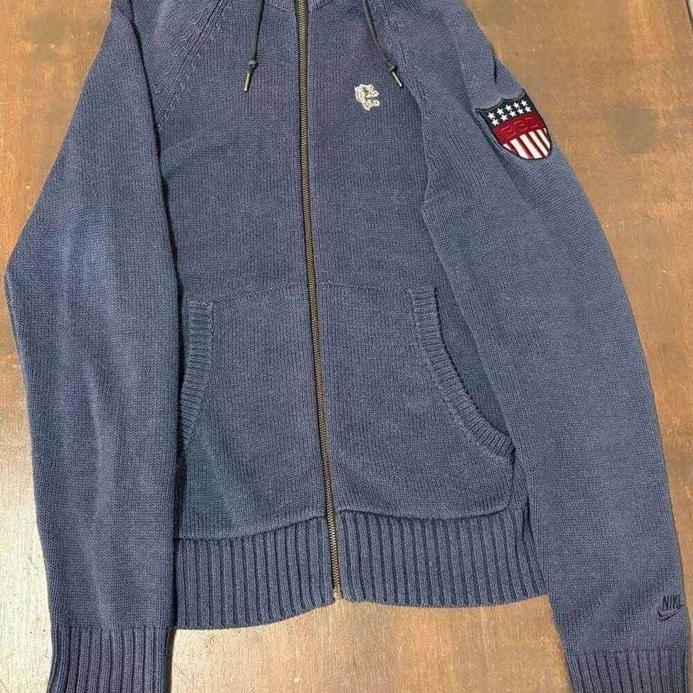 Nike Sportswear USA Shield Knit Full Zip Hoodie Navy Blue